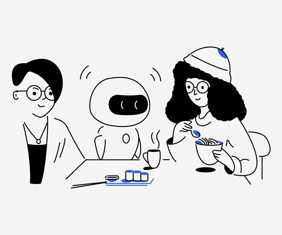 Three-people-eating