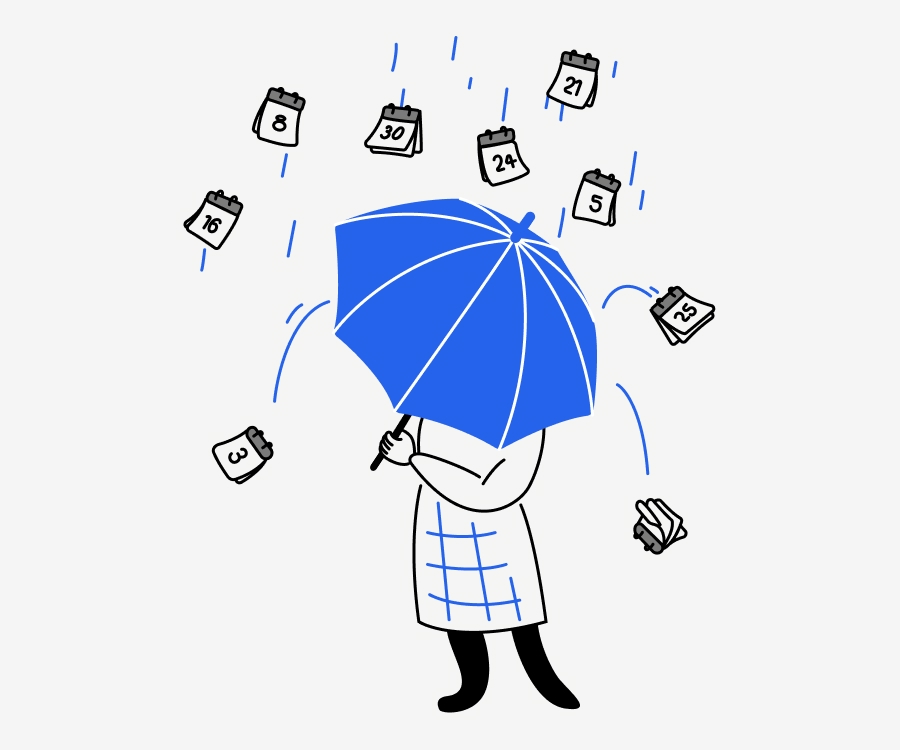 Covering-up-from-calendar-rain