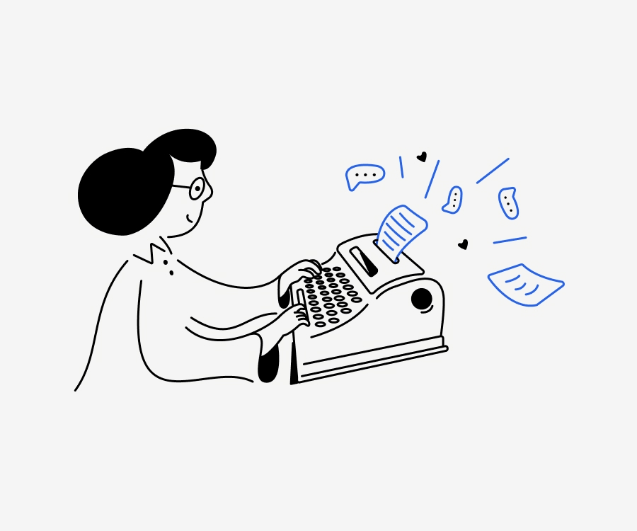 Woman-typing-on-machine